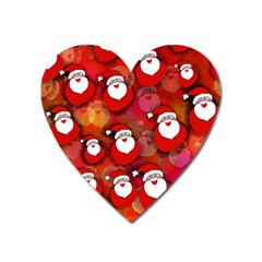 Seamless Santa Tile Heart Magnet by Nexatart