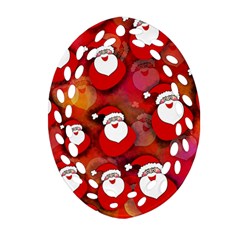 Seamless Santa Tile Ornament (oval Filigree) by Nexatart