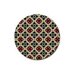 Seamless Tileable Pattern Design Rubber Round Coaster (4 Pack)  by Nexatart