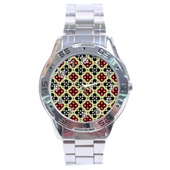 Seamless Tileable Pattern Design Stainless Steel Analogue Watch by Nexatart