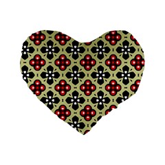 Seamless Tileable Pattern Design Standard 16  Premium Flano Heart Shape Cushions by Nexatart