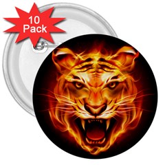 Tiger 3  Buttons (10 Pack) 