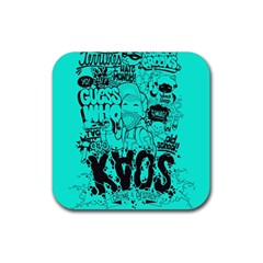 Typography Illustration Chaos Rubber Coaster (square)  by Nexatart