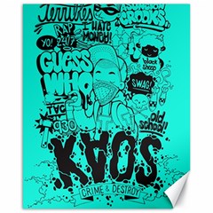 Typography Illustration Chaos Canvas 16  X 20   by Nexatart