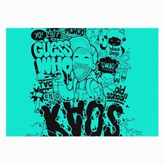 Typography Illustration Chaos Large Glasses Cloth (2-side) by Nexatart