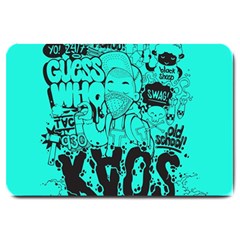 Typography Illustration Chaos Large Doormat  by Nexatart