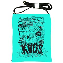 Typography Illustration Chaos Shoulder Sling Bags by Nexatart