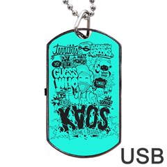 Typography Illustration Chaos Dog Tag Usb Flash (one Side) by Nexatart