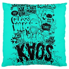 Typography Illustration Chaos Large Cushion Case (two Sides) by Nexatart