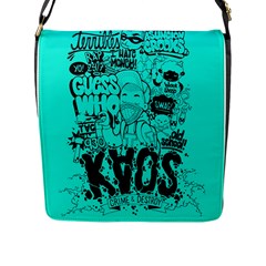 Typography Illustration Chaos Flap Messenger Bag (l)  by Nexatart