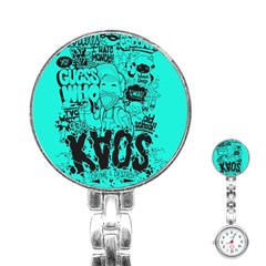 Typography Illustration Chaos Stainless Steel Nurses Watch by Nexatart