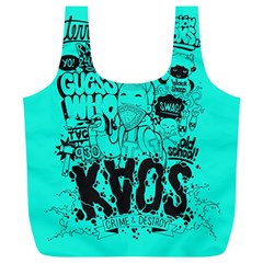 Typography Illustration Chaos Full Print Recycle Bags (l)  by Nexatart