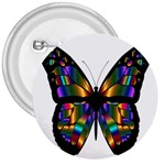 Abstract Animal Art Butterfly 3  Buttons Front