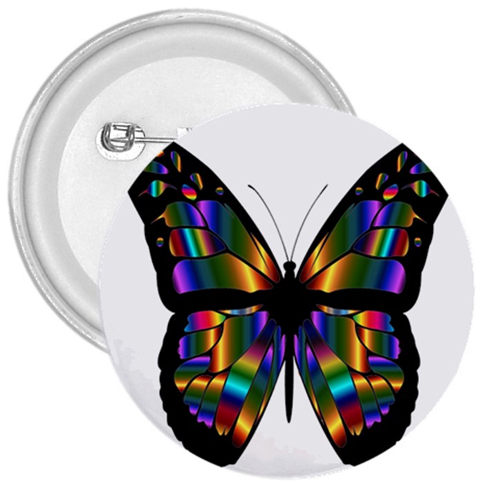 Abstract Animal Art Butterfly 3  Buttons