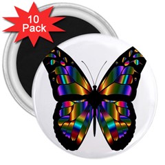 Abstract Animal Art Butterfly 3  Magnets (10 Pack)  by Nexatart