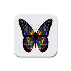 Abstract Animal Art Butterfly Rubber Square Coaster (4 Pack)  by Nexatart