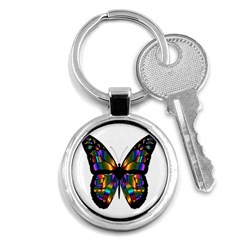 Abstract Animal Art Butterfly Key Chains (round)  by Nexatart