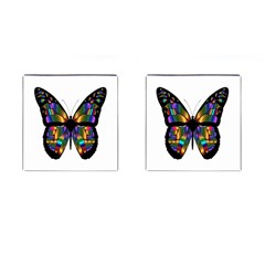 Abstract Animal Art Butterfly Cufflinks (square) by Nexatart