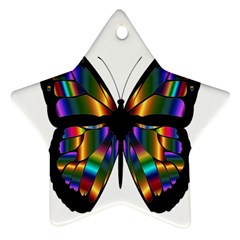 Abstract Animal Art Butterfly Star Ornament (two Sides) by Nexatart