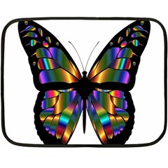 Abstract Animal Art Butterfly Double Sided Fleece Blanket (mini)  by Nexatart