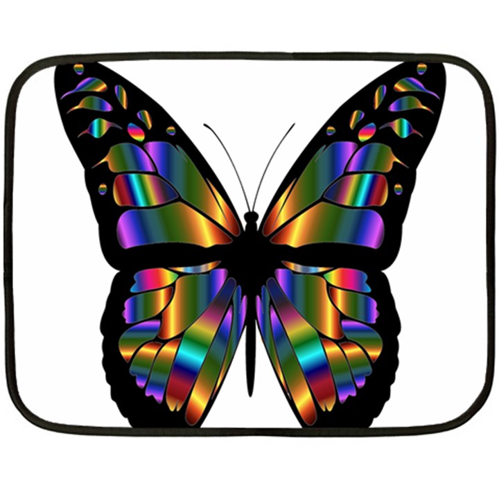 Abstract Animal Art Butterfly Double Sided Fleece Blanket (Mini) 