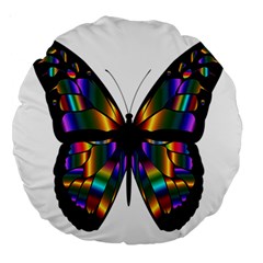 Abstract Animal Art Butterfly Large 18  Premium Round Cushions by Nexatart