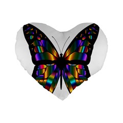 Abstract Animal Art Butterfly Standard 16  Premium Heart Shape Cushions by Nexatart