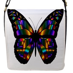 Abstract Animal Art Butterfly Flap Messenger Bag (s) by Nexatart