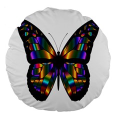 Abstract Animal Art Butterfly Large 18  Premium Flano Round Cushions by Nexatart