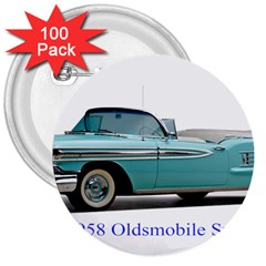 1958 Oldsmobile Super 88 J2 2a 3  Buttons (100 Pack) 