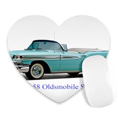 1958 Oldsmobile Super 88 J2 2a Heart Mousepads by Jeannel1