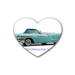 1958 Oldsmobile Super 88 J2 2a Rubber Coaster (heart)  by Jeannel1