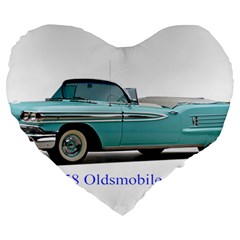 1958 Oldsmobile Super 88 J2 2a Large 19  Premium Flano Heart Shape Cushions by Jeannel1