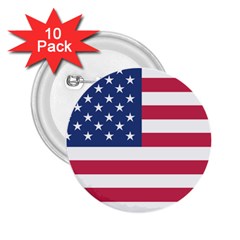 American Flag 2 25  Buttons (10 Pack)  by Nexatart