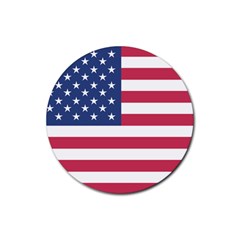 American Flag Rubber Round Coaster (4 Pack)  by Nexatart