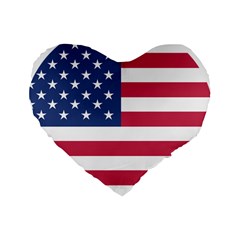 American Flag Standard 16  Premium Heart Shape Cushions by Nexatart