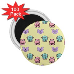 Animals Pastel Children Colorful 2 25  Magnets (100 Pack)  by Nexatart