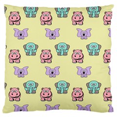 Animals Pastel Children Colorful Large Cushion Case (one Side) by Nexatart