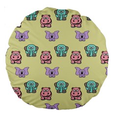 Animals Pastel Children Colorful Large 18  Premium Round Cushions by Nexatart