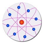 Atom Model Vector Clipart Round Mousepads Front