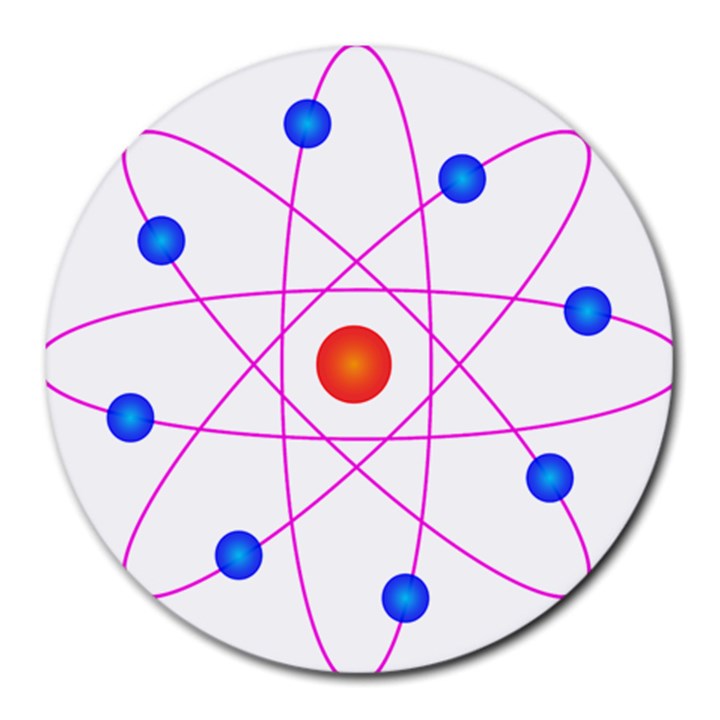 Atom Model Vector Clipart Round Mousepads