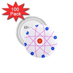 Atom Model Vector Clipart 1.75  Buttons (100 pack)  Front