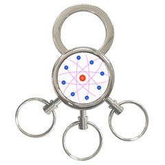 Atom Model Vector Clipart 3-ring Key Chains by Nexatart