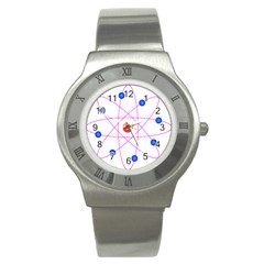 Atom Model Vector Clipart Stainless Steel Watch by Nexatart