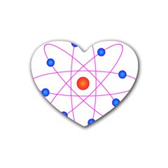 Atom Model Vector Clipart Heart Coaster (4 Pack)  by Nexatart