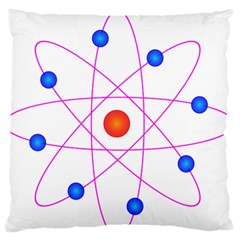 Atom Model Vector Clipart Large Flano Cushion Case (one Side) by Nexatart