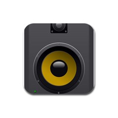 Audio Loadspeaker Activ Rubber Square Coaster (4 Pack)  by Nexatart