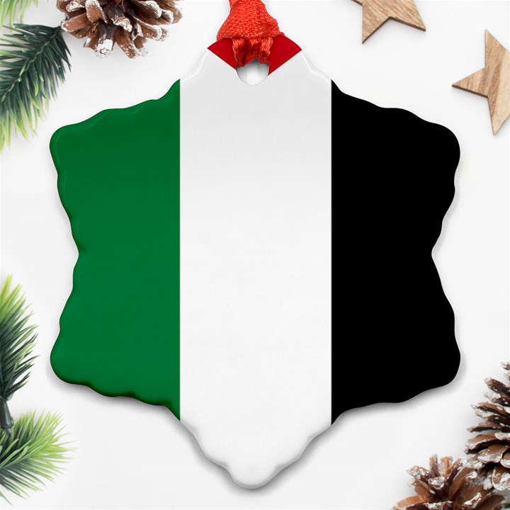 Palestine flag Snowflake Ornament (Two Sides)