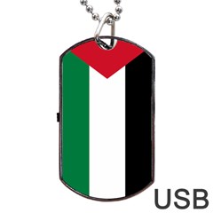 Palestine Flag Dog Tag Usb Flash (one Side) by Nexatart