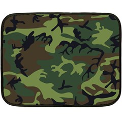 Camouflage Green Brown Black Fleece Blanket (mini) by Nexatart